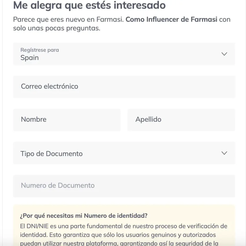 Registrarse en Farmasi 1 Registro Farmasi España